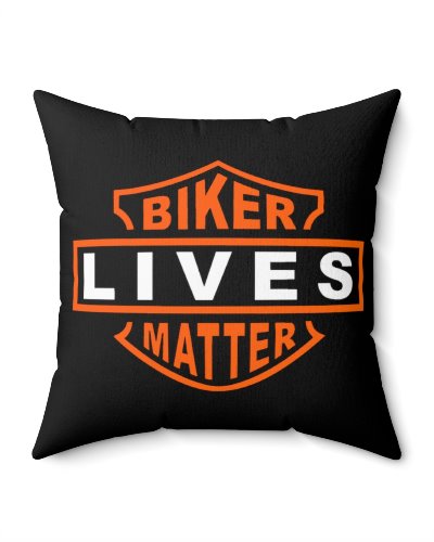 Biker Lives Matter spun polyester throw pillow